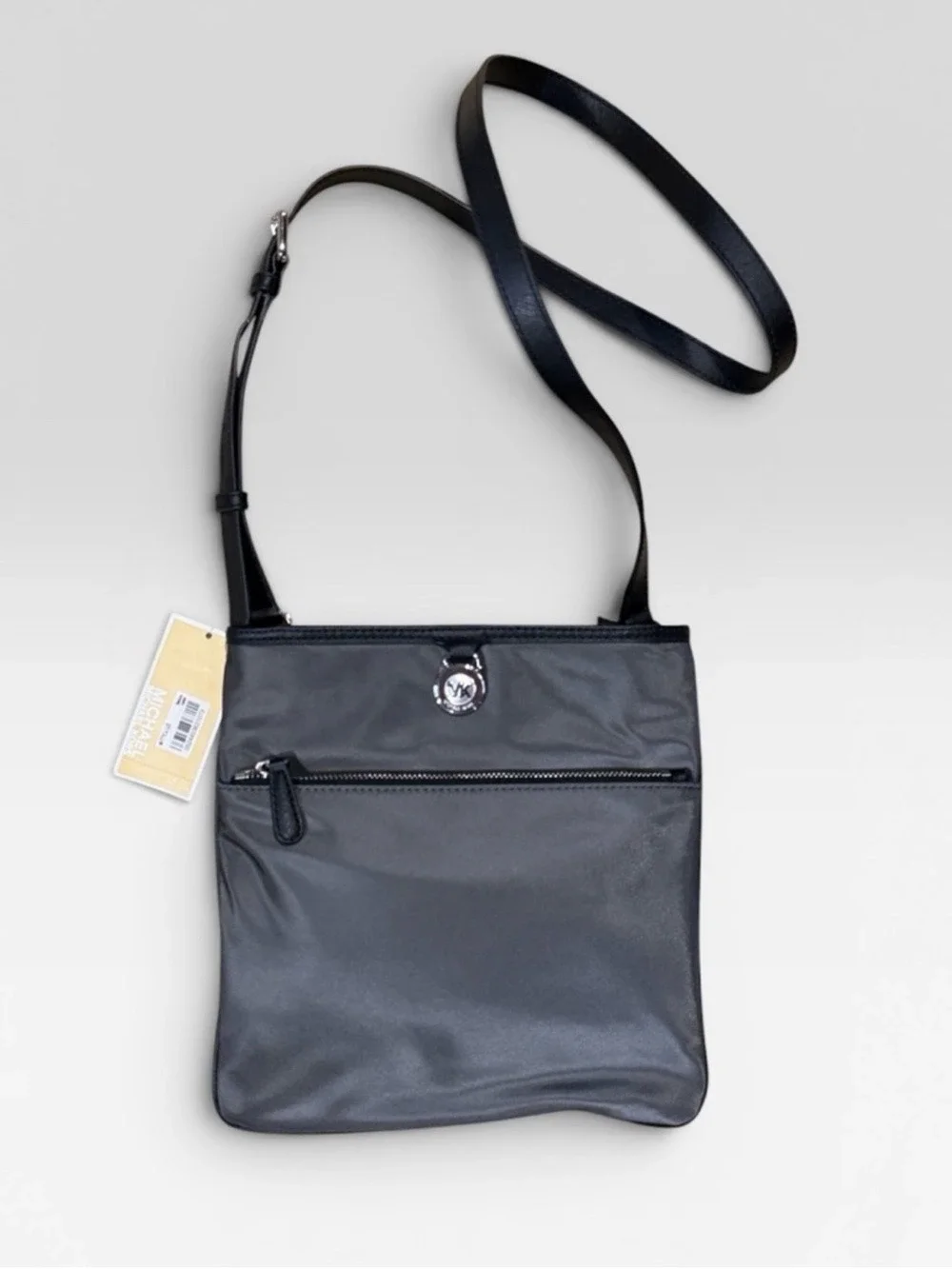Michael Kors Graphite Nylon Crossbody Large Black Strap